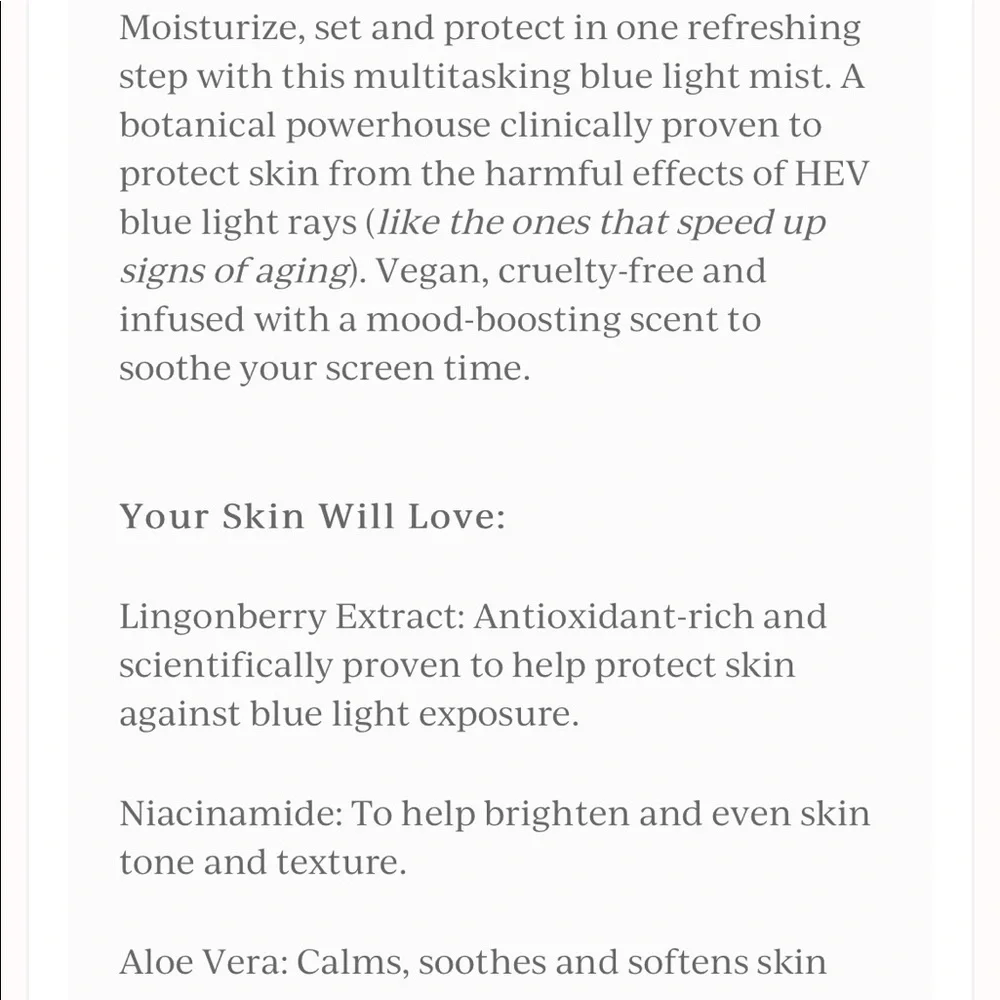 🌿 COMPLEX CULTURE Filter Out Daily Blue Light Defense Mist